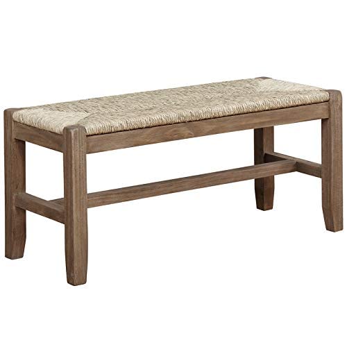 Newport 40" Wood Bench with Rush Seat