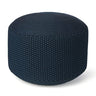 Indoor or Outdoor Pouf Foot Stool Ottoman - Navy - Knit Bean Bag Floor Chair