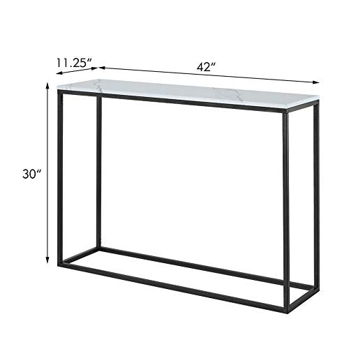 42”Faux Marble Console Table, Snack Entryway Table, Entrance Sofa Table