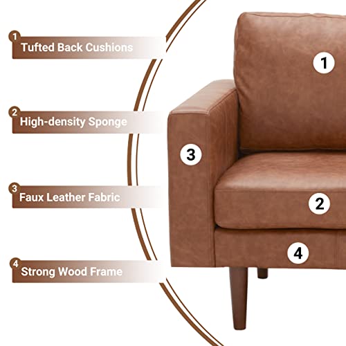 65" Faux Leather Loveseat Sofas for Living Room