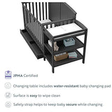 Steveston Crib & Changer w/Drawer - Gray