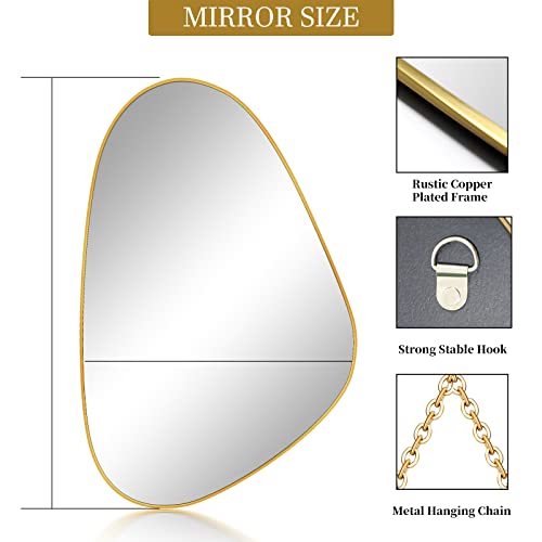 30x20” Asymmetrical Wall-Mounted Mirrors for Living Room Bathroom