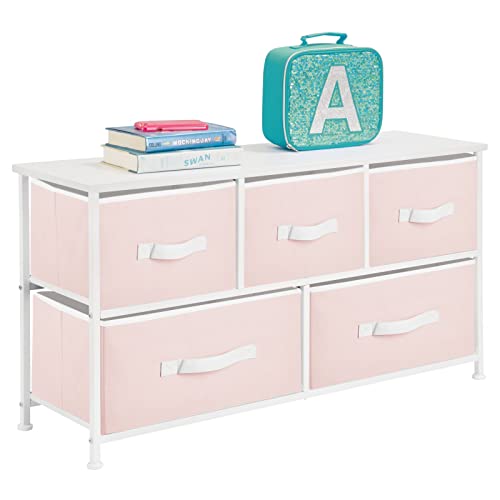 Wide Steel Frame/Wood Top Storage Dresser Furniture