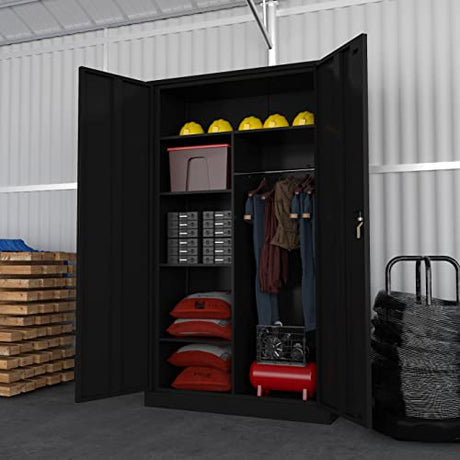 Steel Combination Storage Cabinet with 4 Shelves