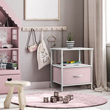 Drawer Shelf Storage Nightstand - Kids Bedside Furniture