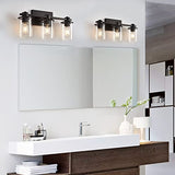 Black Vanity Light,3-Light Modern Bathroom Metal Wall Sconce Fixture