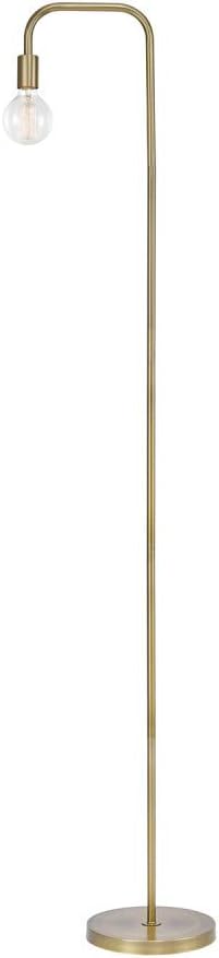 Globe Electric 67068 Holden 70" Floor Lamp, Matte Brass, in-Line On/Off Foot Switch