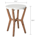 Modern Round Side Table, Boho Pedestal Table for Decorative Display