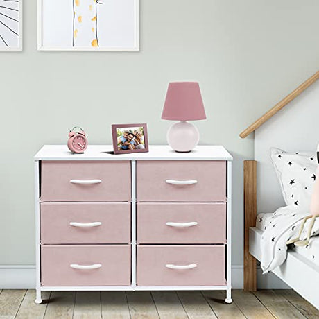 Sorbus Dresser with 6 Drawers - Furniture Storage Tower Unit for Bedroom, Hallway, Closet, Office Organization - Steel Frame