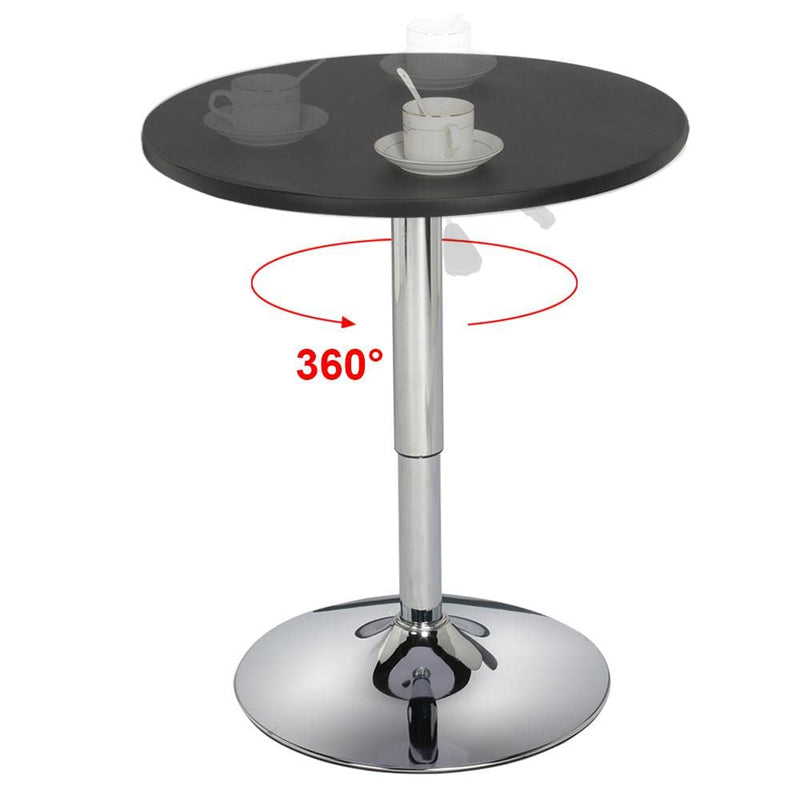 Adjustable Round Pub Table Counter Bar Height MDF Top Table 306° Swivel Bar Tables
