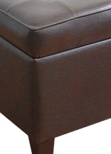 Leatherette Tufted Square Storage Ottoman with Hinged Lid