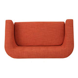 Bridie Mid-Century Modern Loveseat, Muted Orange Fabric