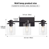 Black Vanity Light,3-Light Modern Bathroom Metal Wall Sconce Fixture