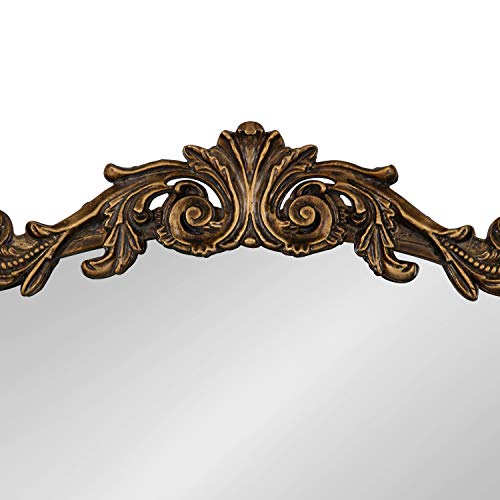 Arendahl Traditional Arch Mirror, 19" x 30.75" , Gold, Baroque Inspired Wall Decor