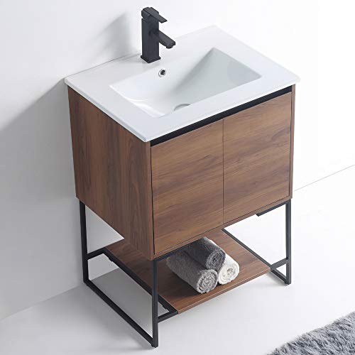 24" Inch Bathroom Vanity and Sink, Knob Free Design