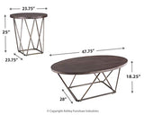 Neimhurst Modern 3-Piece Table Set, Includes Coffee Table and End Tables,