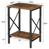 Small Side Table, End Table with Storage Shelf