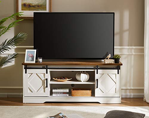 Farmhouse Sliding Barn Door TV Stand for TVs Up to 65 inch