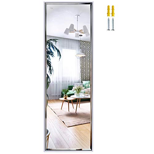 14x48 Inch Full Length Mirror Wall Mounted or Over The Door Hanging