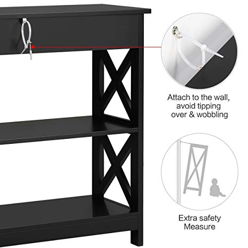3-Tier Console Tables for Entryway, Small Entryway Table