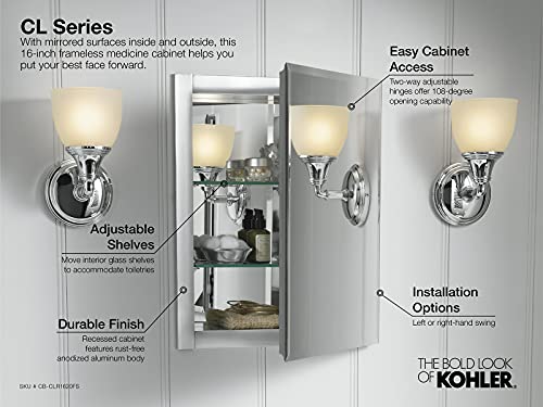 Remodeler 16" W x 20" H Single Medicine Cabinet with Mirrored Door, Beveled Edges