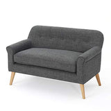 Mariah Mid-Century Modern Loveseat, Grey