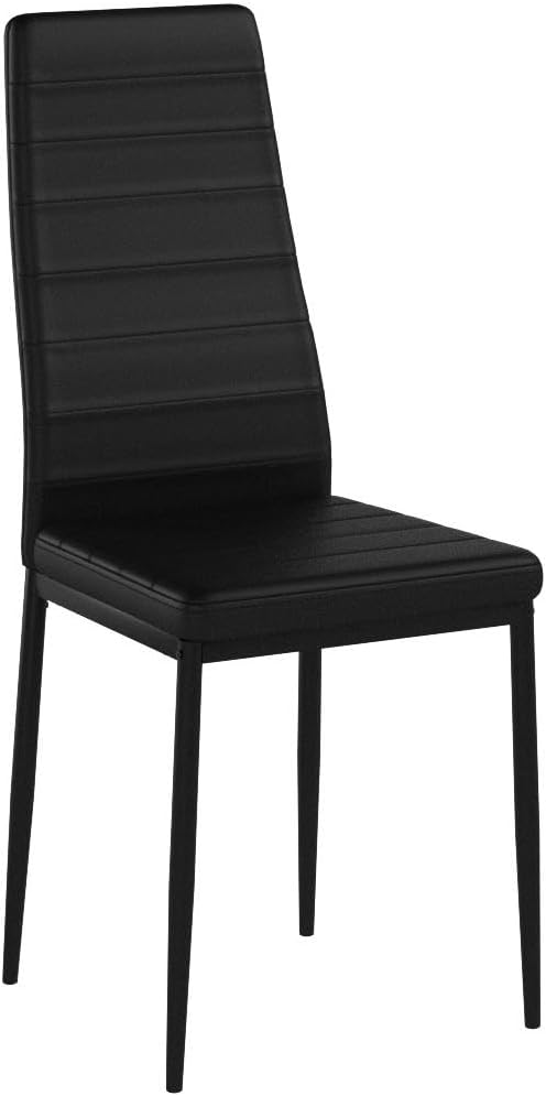 Black Polyvinyl Chloride Metal Dining Chair