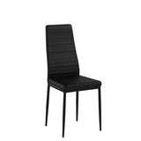 Black Polyvinyl Chloride Metal Dining Chair