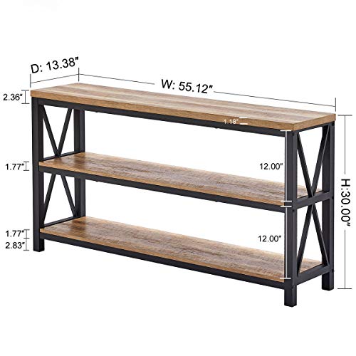 Industrial Console Table for Entryway, Wood Sofa Table