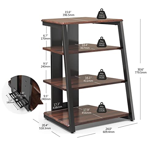 Design 4-Tier AV Media Stand Corner Shelf Stand