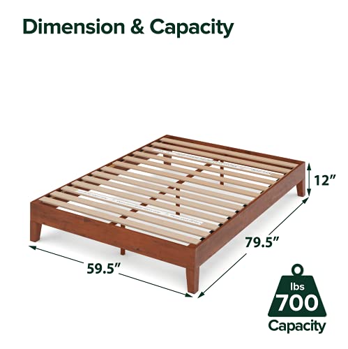 Wen Deluxe Wood Platform Bed Frame / Solid Wood Foundation