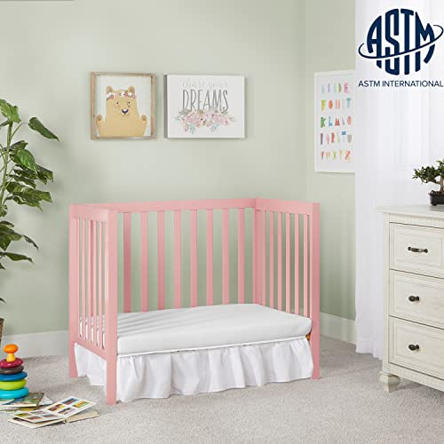 Dream On Me, Edgewood 4-in-1 Convertible Mini Crib, Dusty Pink