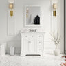 Bathroom Vanity Includes White Cabinet with Authentic Italian Carrara Marble