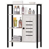 Bathroom Floor Cabinet, 4 Tier Industrial Wooden Freestanding Storage Cabinet with Adjustable Shelf