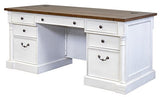 Durham Double Pedestal Executive Desk, White