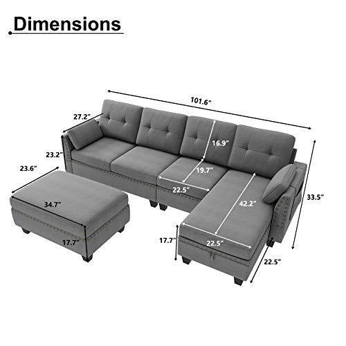 Reversible Sectional Sofa Couch Set L Shaped Couch Sofa Sets