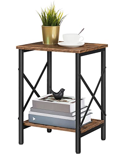 Small Side Table, End Table with Storage Shelf