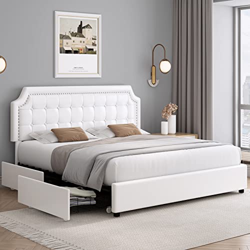 Upholstered Queen Platform Bed Frame