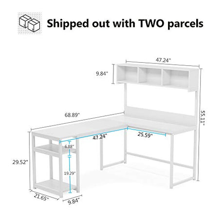 L-Shaped Desk with Hutch