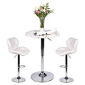 Bar Table Set of 3 Adjustable Round Table and 2 Swivel Pub Stools