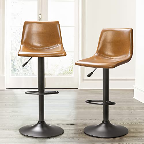 Adjustable Swivel Bar Stools Set of 2,Counter Heigh Bar Stools with Back