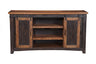 70" TV Stand, Antique Black & Aged Distressed Pine