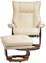 Morgan Stucco Swivel Faux Leather Recliner with Ottoman Chair