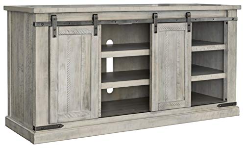 Modern Farmhouse TV Stand Fits TVs up to 58", Sliding Barn Doors