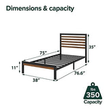 Kai Bamboo and Metal Platform Bed Frame with Headboard / No Box Spring Needed