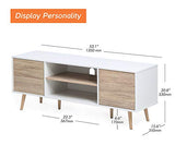 ,Wood Media Console Table with Doors Home Entertainment Center for Living Room,