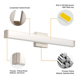 Bathroom Vanity Light Brushed Nickel Square LED 24 inch 14W 4000K Natural White Light