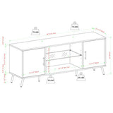 Mid Century Modern Glass Shelf TV Stand for TVs up to 65 Inches