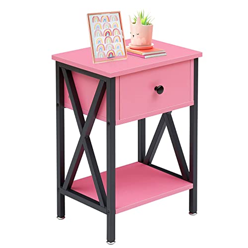 Night Stand for Bedroom Pink