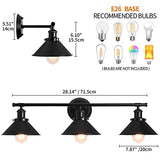 3 Lights Black Bathroom Light Fixtures, Farmhouse Vanity Light Fixtures Over Mirror